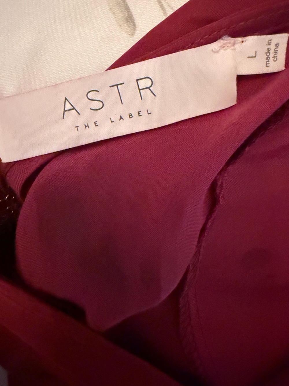 Astr Burgundy Long Sleeve V-Neck Maxi Dress - Picture 3 of 4